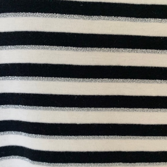 Talbots Black White Striped Long Sleeve Shirt - Picture 3 of 6